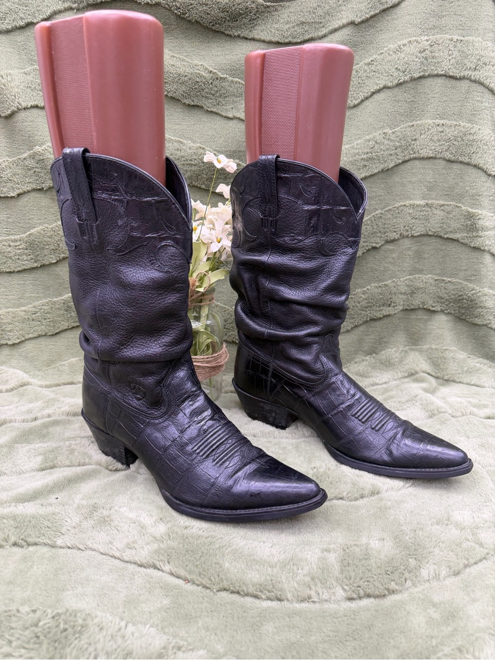 Ariat Black Leather Western Cowboy Boots